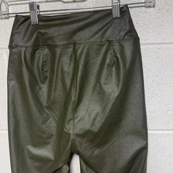 Aerie Olive Faux Leather High-Rise Leggings - Picture 4 of 8